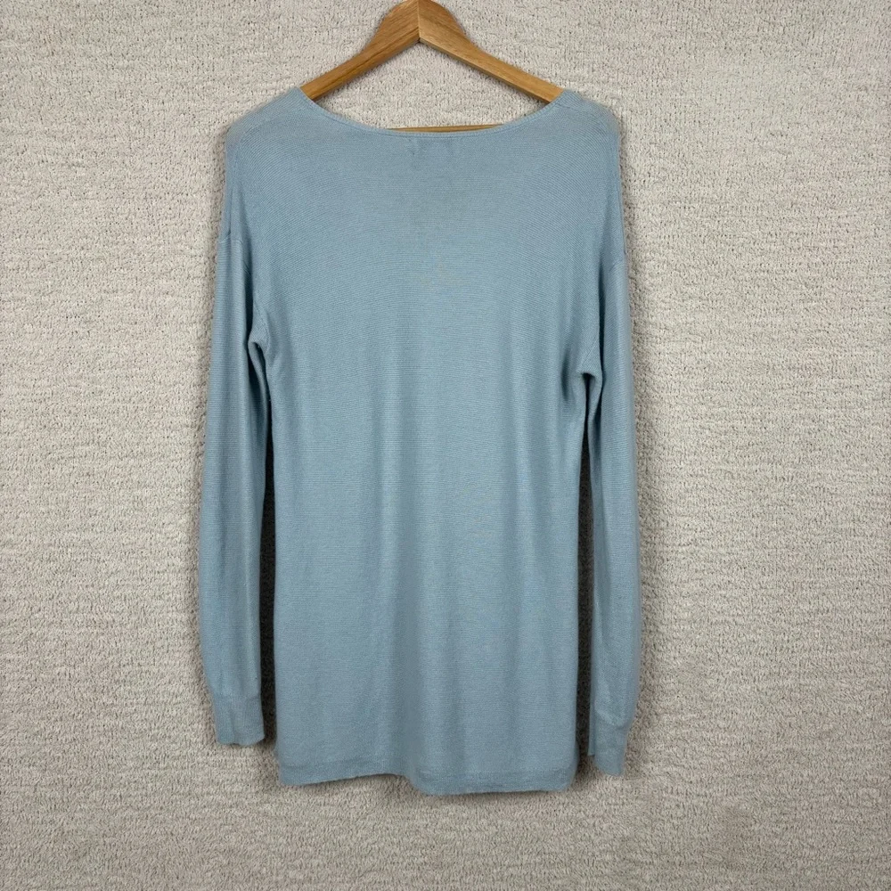 Vineyard Vines Sweater Womens S Blue Merino Wool Long Sleeve Knit Pull Over Logo